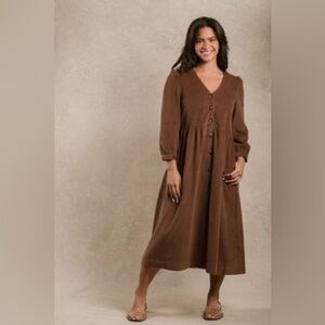 Elegant Brown Long Sleeve Dress